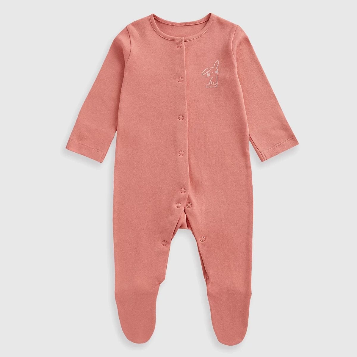 Mothercare Baby Girl Trad Bunnies Sleepsuit - 3 Pack